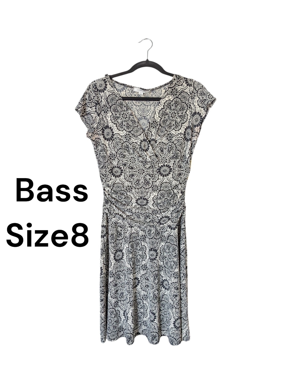G.H. Bass & Co. Black and White Floral-Print Midi Dress